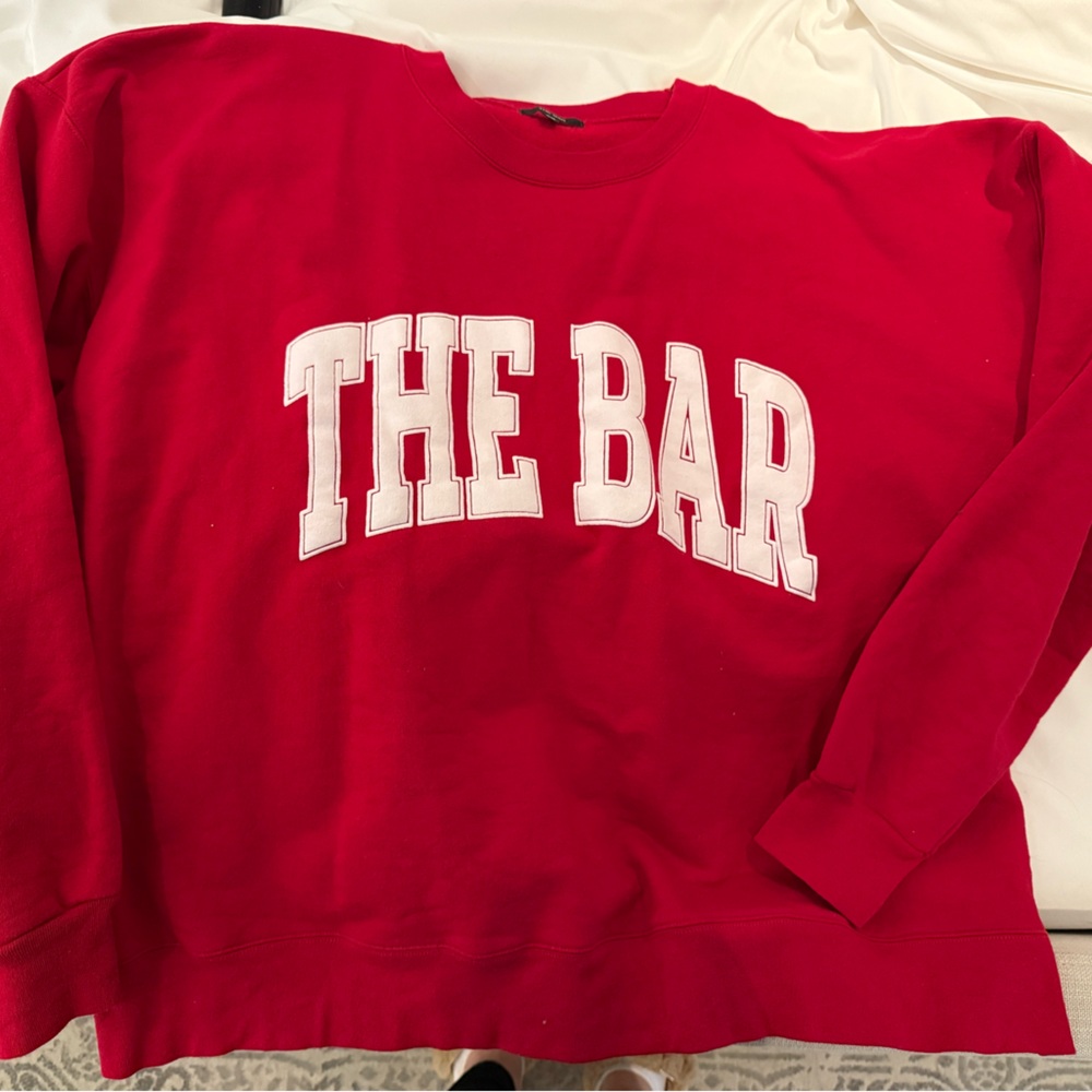 Red THE BAR crew neck varsity sweatshirt 2x